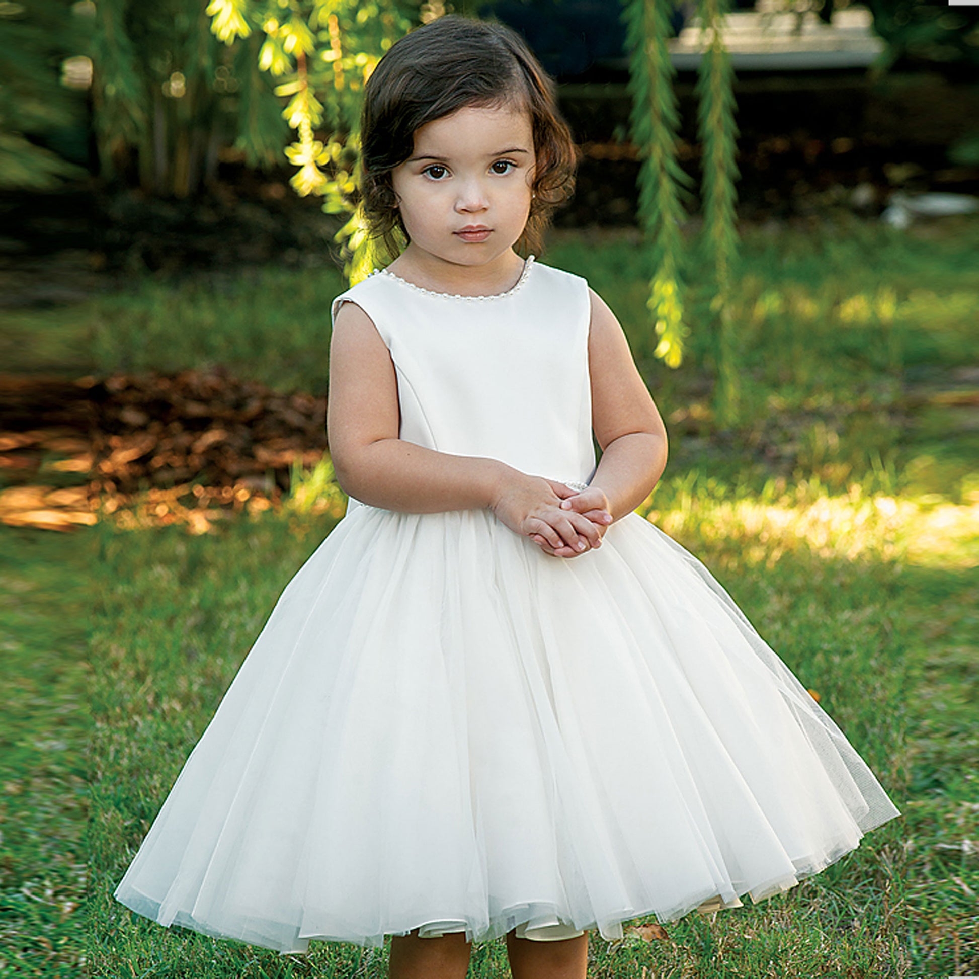 sarah louise white occasion dress for christening or flowegirl