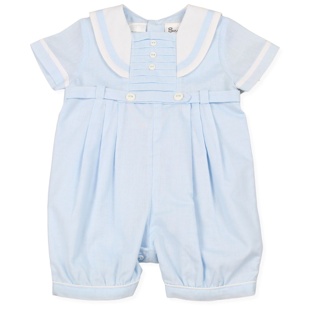 Baby Boy Christening Sailor Romper Blue - Sarah Louise 013568