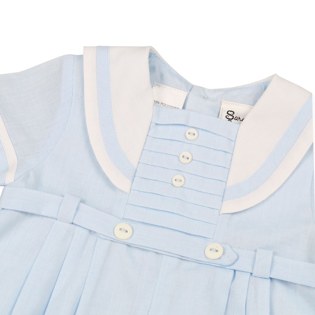 Baby Boy Christening Sailor Romper Blue - Sarah Louise 013568