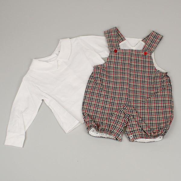 baby boys checkered christmas outfit