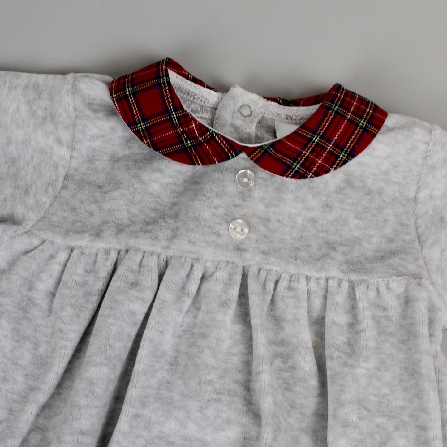 tartan velour romper
