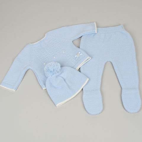 baby boys knitted piece outfit
