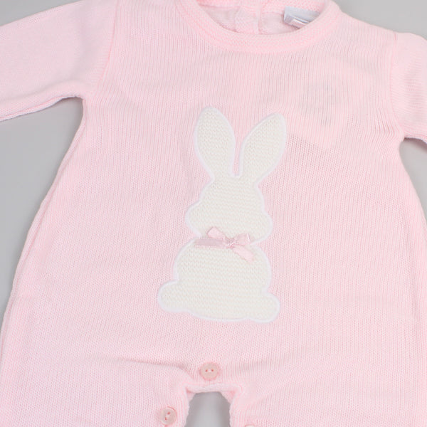 baby girls bunny all in one pink