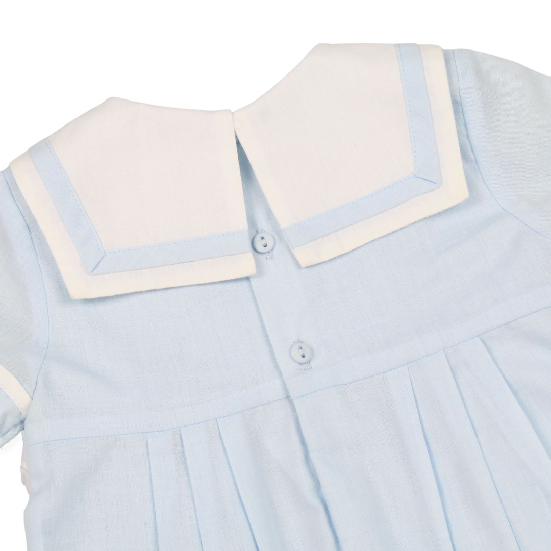 Baby Boy Christening Sailor Romper Blue - Sarah Louise 013568