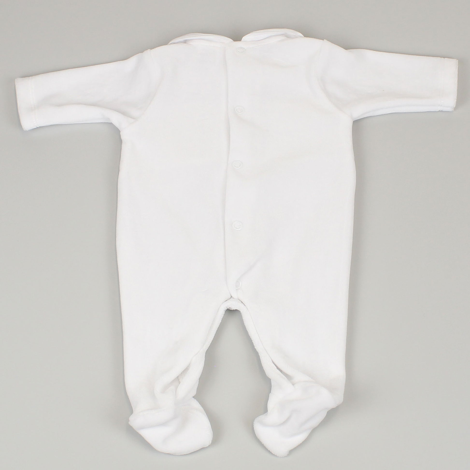 white velour suit for baby boys and girls