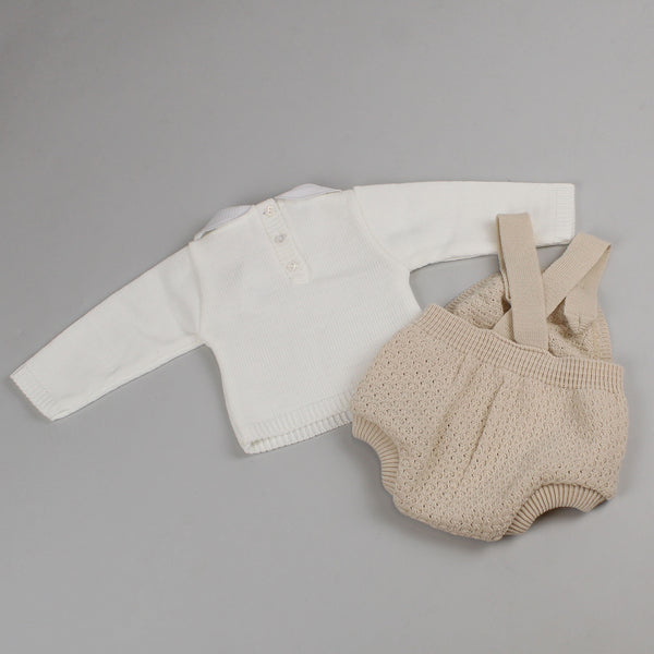 baby unisex beige knitted outfit