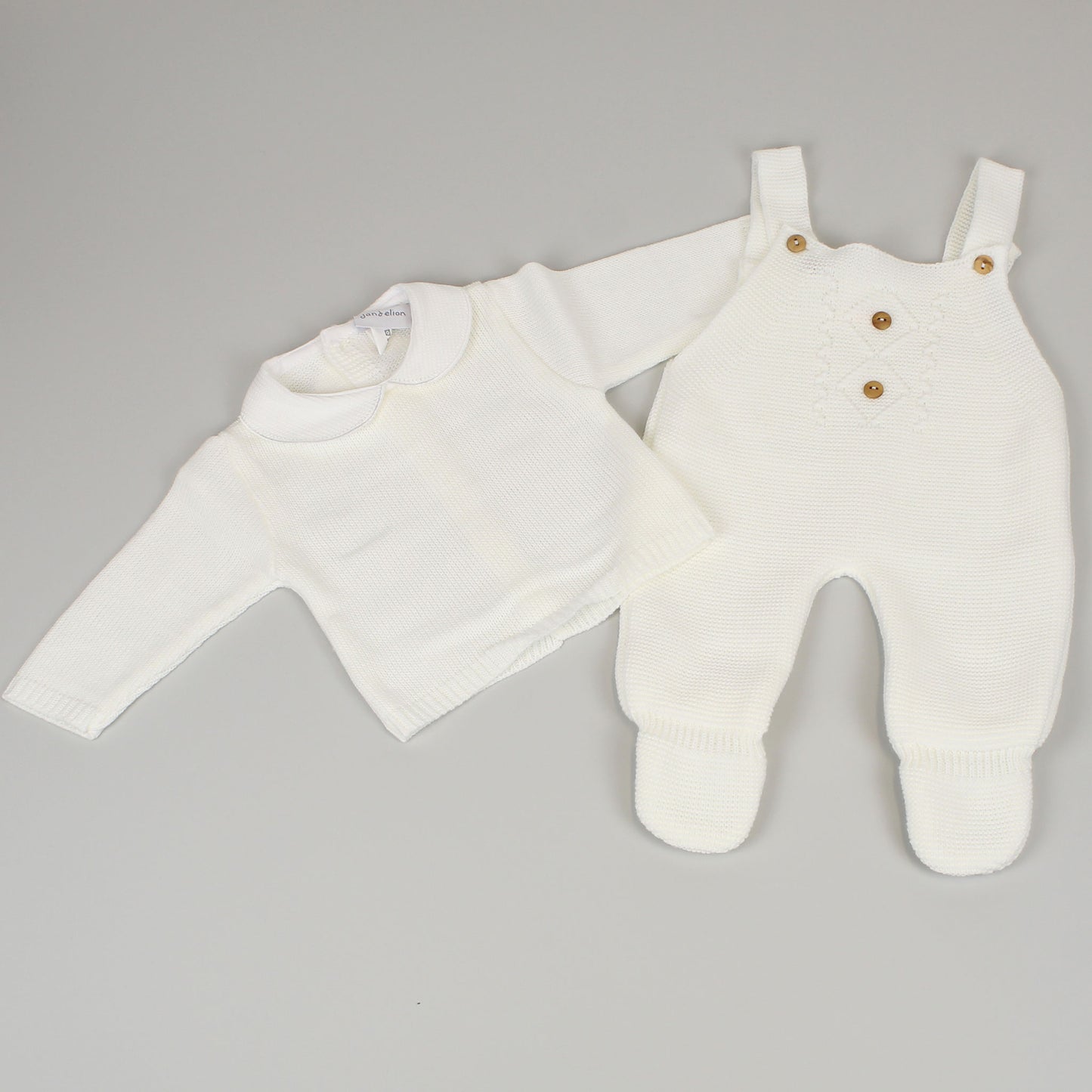 baby unisex white dungarees