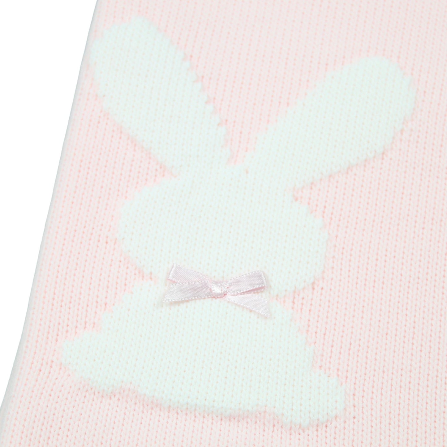Pex Soft Knitted Baby Blanket with Bunny Design – Pink