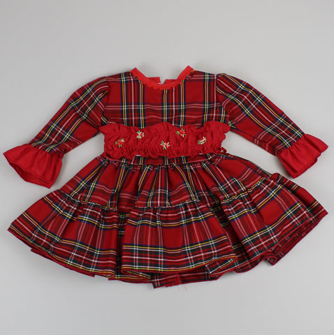 baby girls red tartan dress