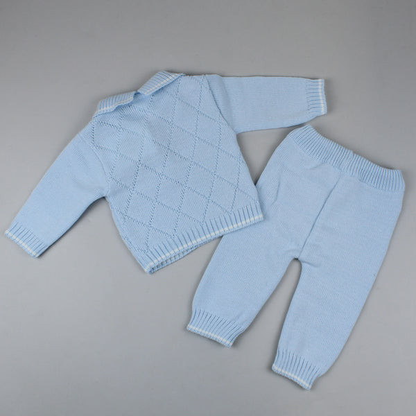 baby boys knitted polo and knitted leggings dandelion