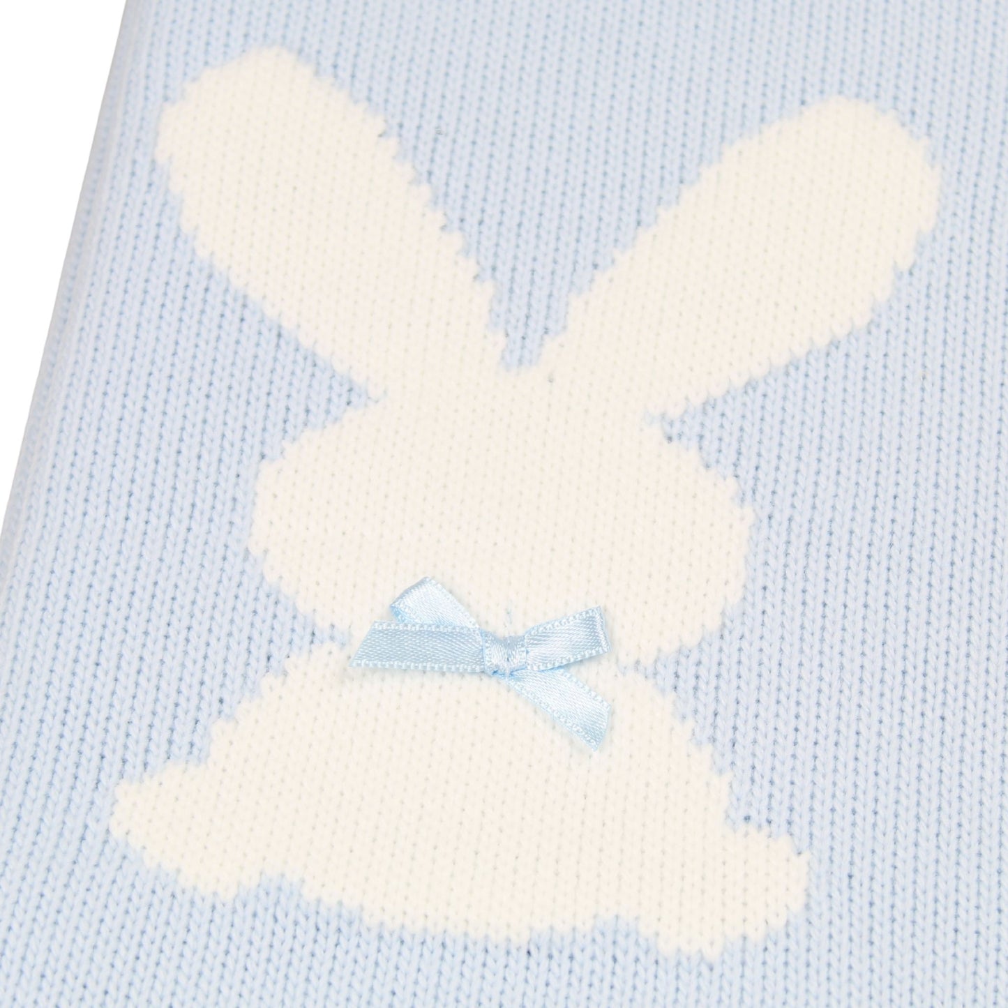 Pex Soft Knitted Baby Blanket with Bunny Design – Blue