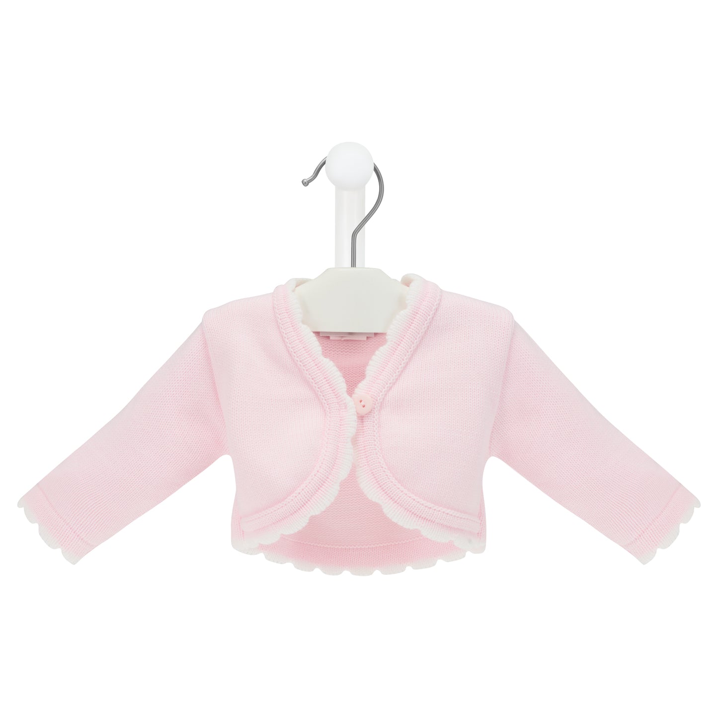 Pink baby jacket on a white background