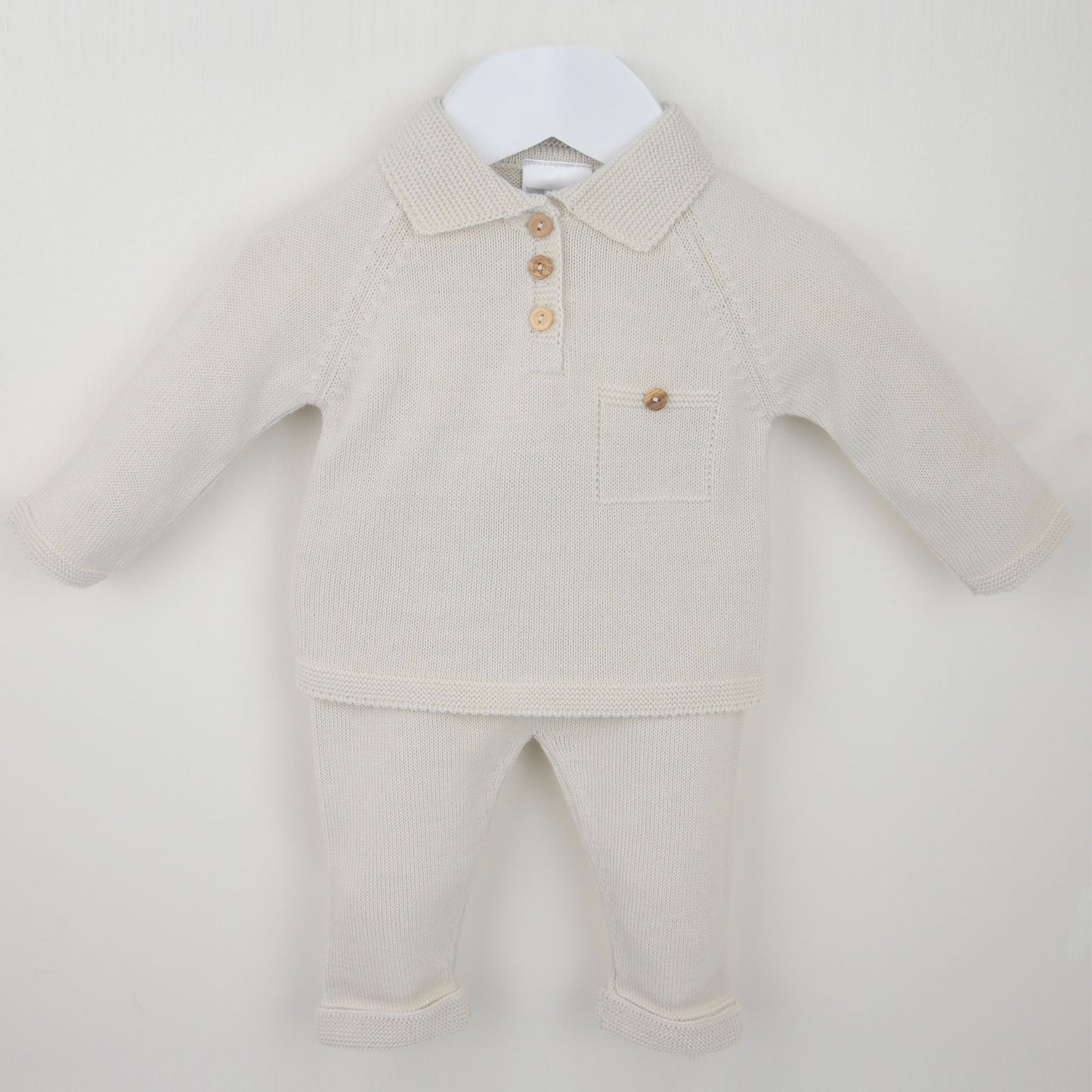 baby boys beige two piece outfit
