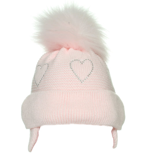 girls pink pom pom hat