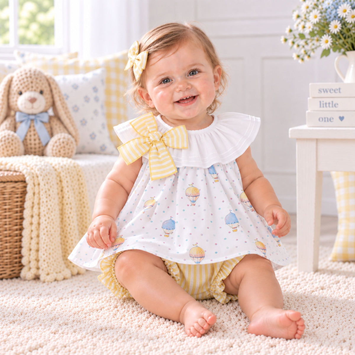 Spanish Style Baby Girls Hot Air Balloon Dress & Knickers Set
