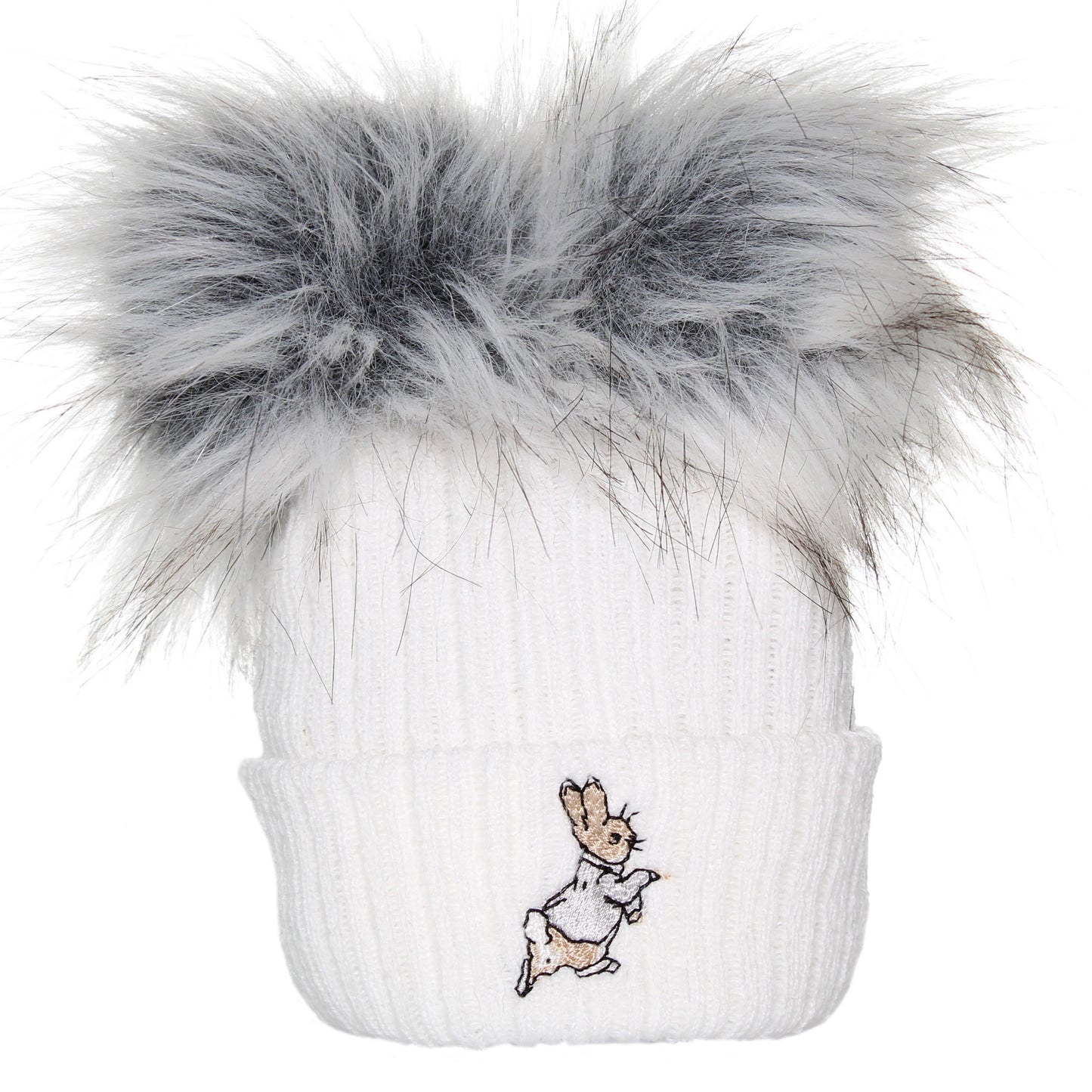 double racoon rabbit wite hat