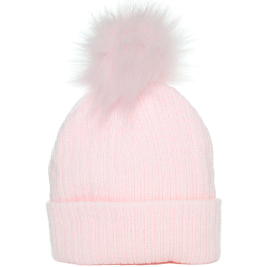 Baby Girls Pink Pom Hat