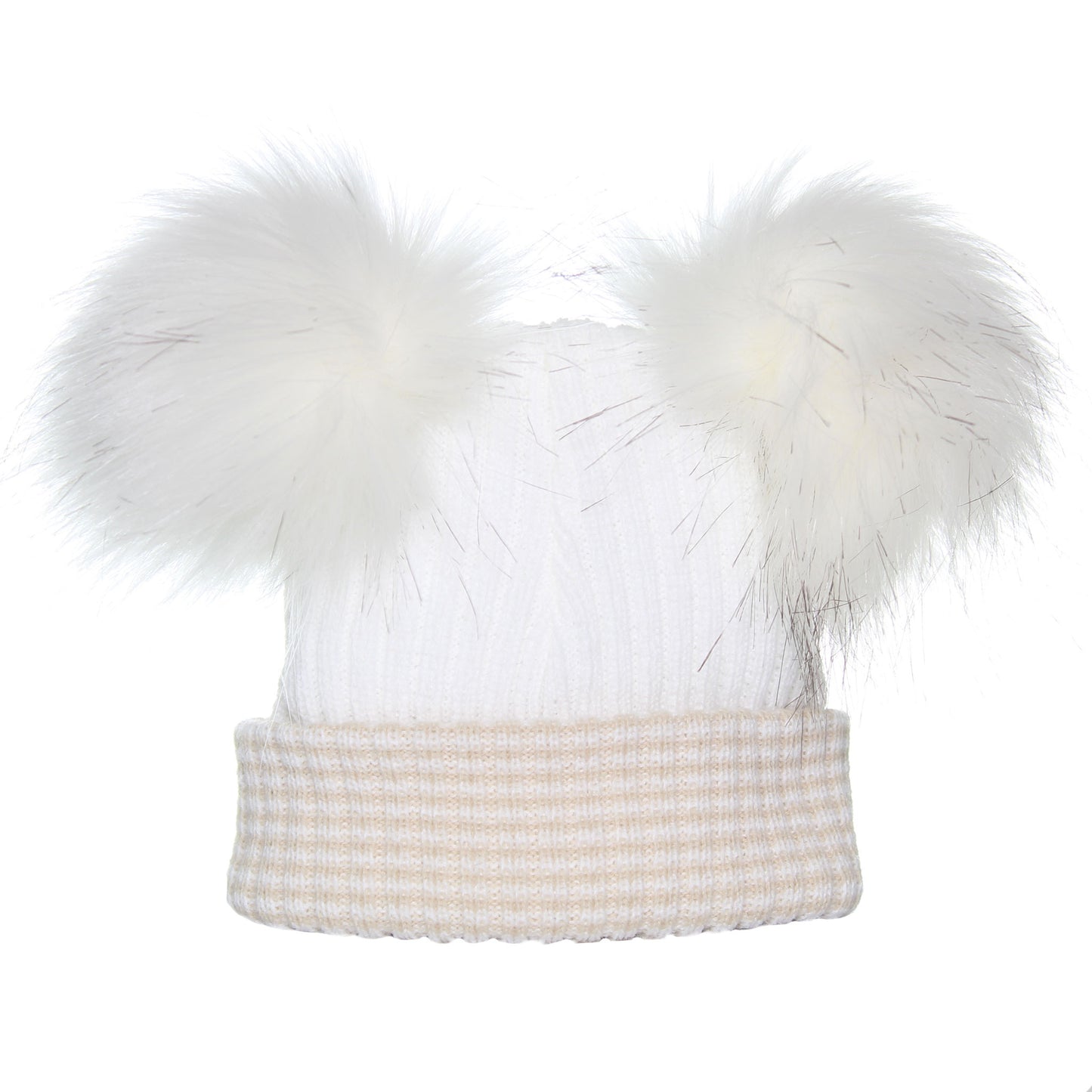 newborn bab hat white beige