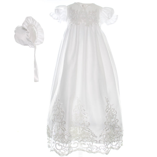 baby girl full length  christening gown