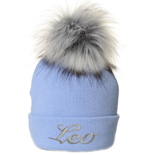 personalised toddlers boys blue hat