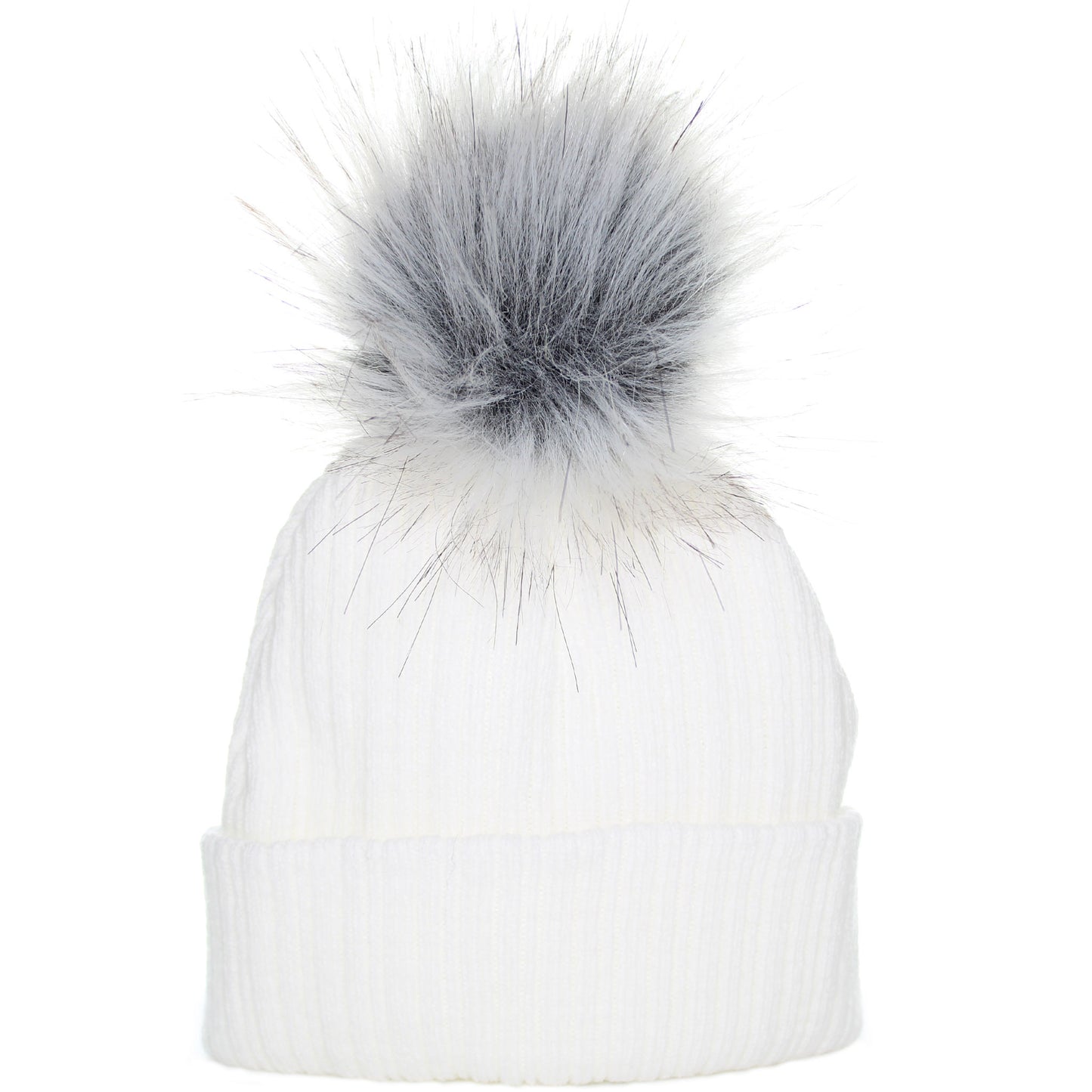 Baby unisex white pom hat