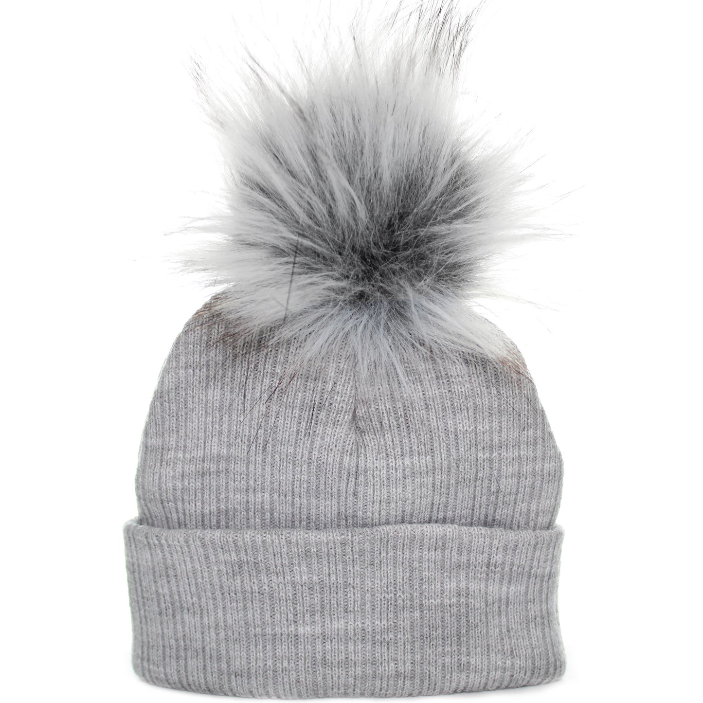 Baby unisex grey pom hat