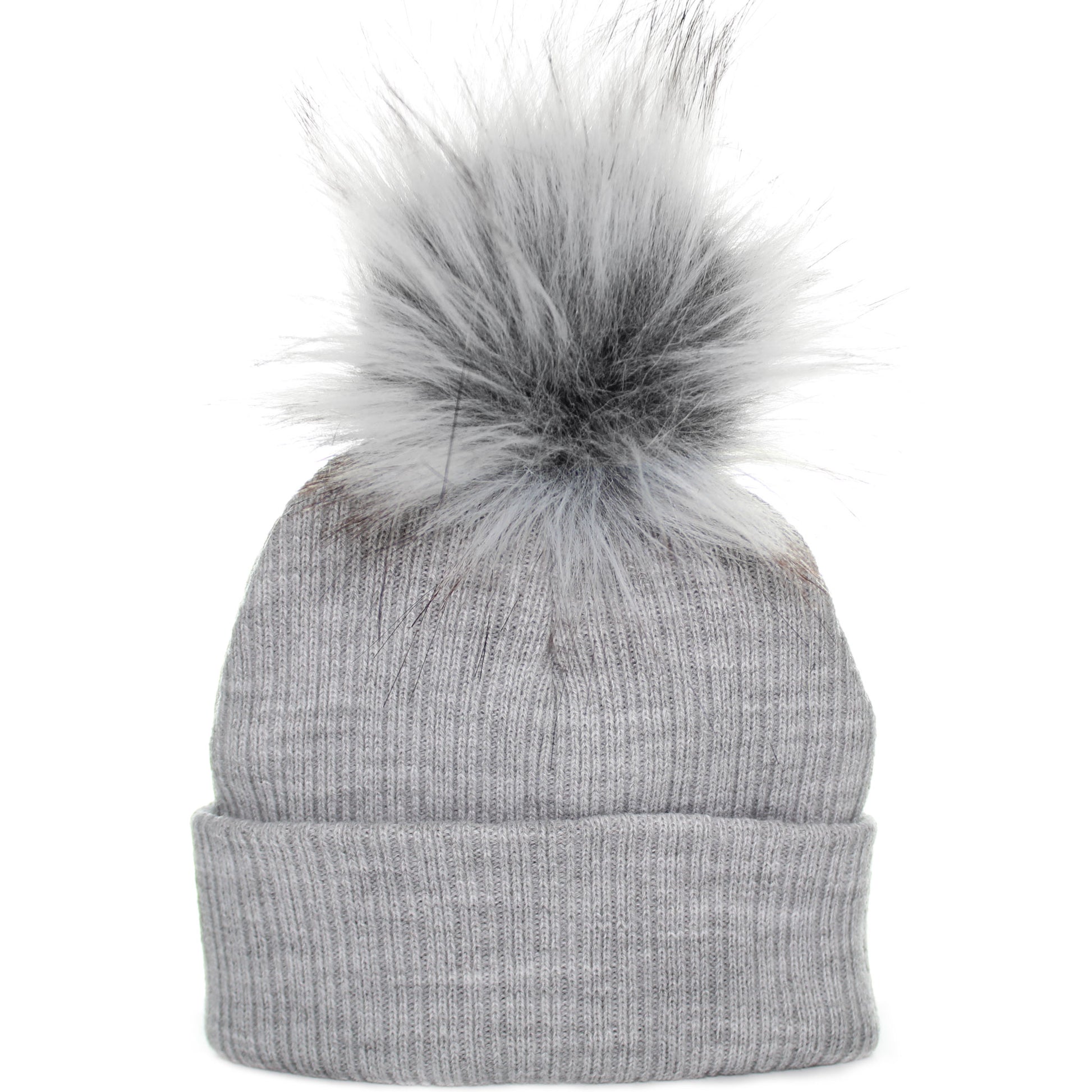 Baby unisex grey pom hat