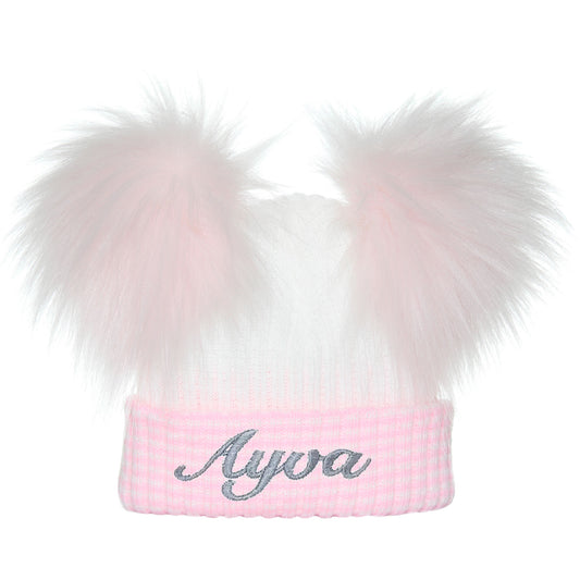 baby girls pink waffle newborn hat