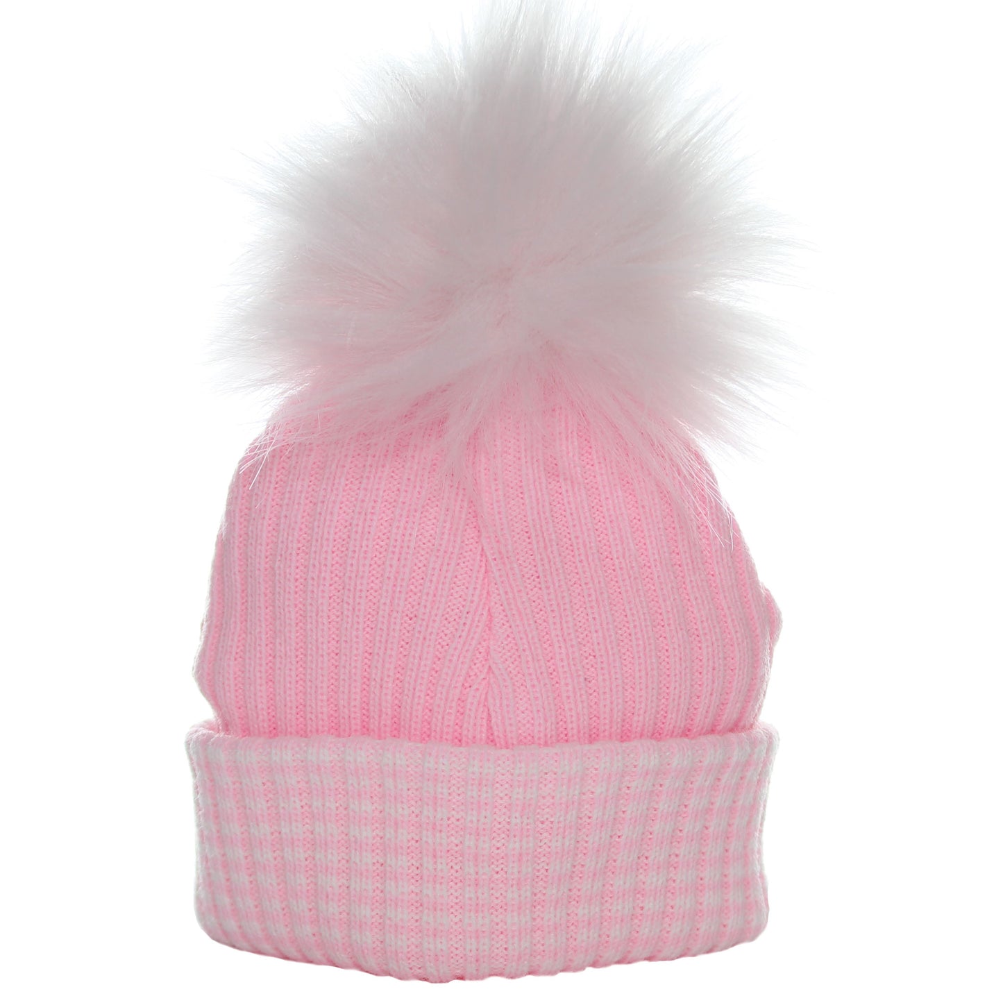 baby girl pink pom hat