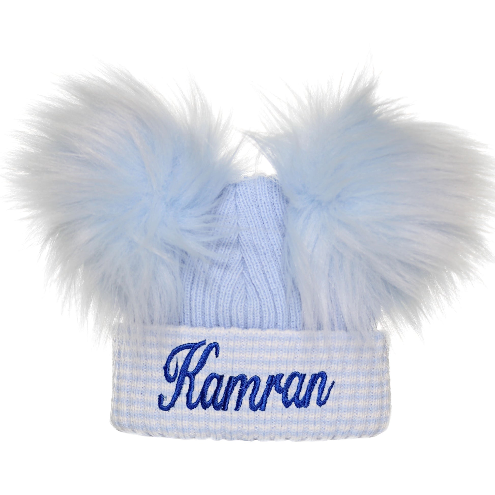 baby boys newborn blue personalised hat