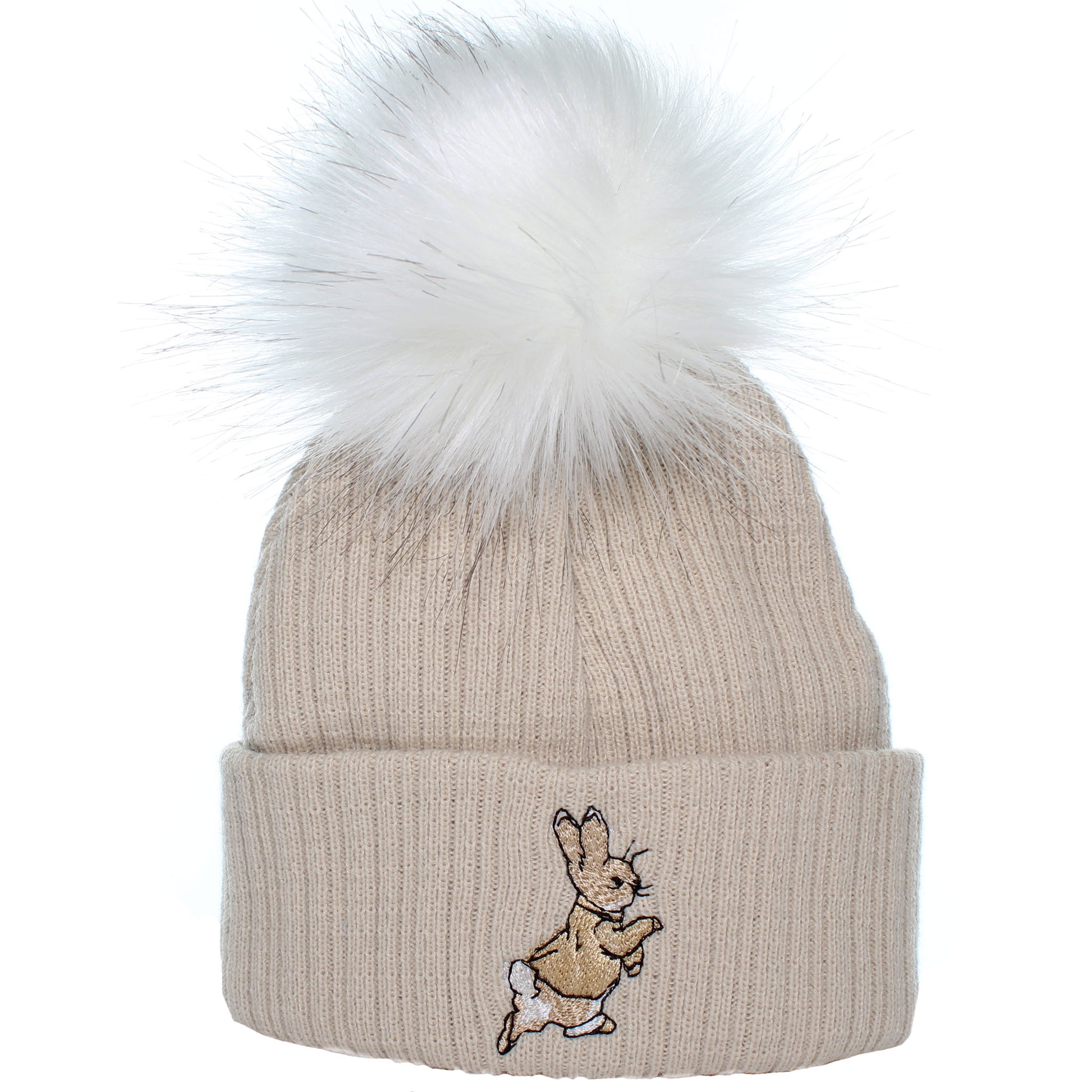 baby unisex beige pom peter rabbit hat
