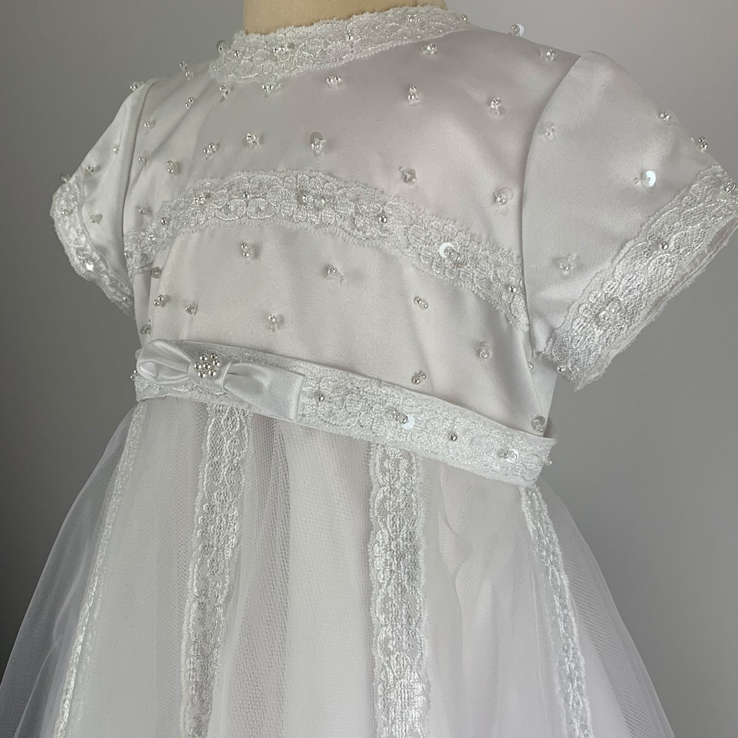Sarah Louise Christening Robe and Bonnet - White - 001149