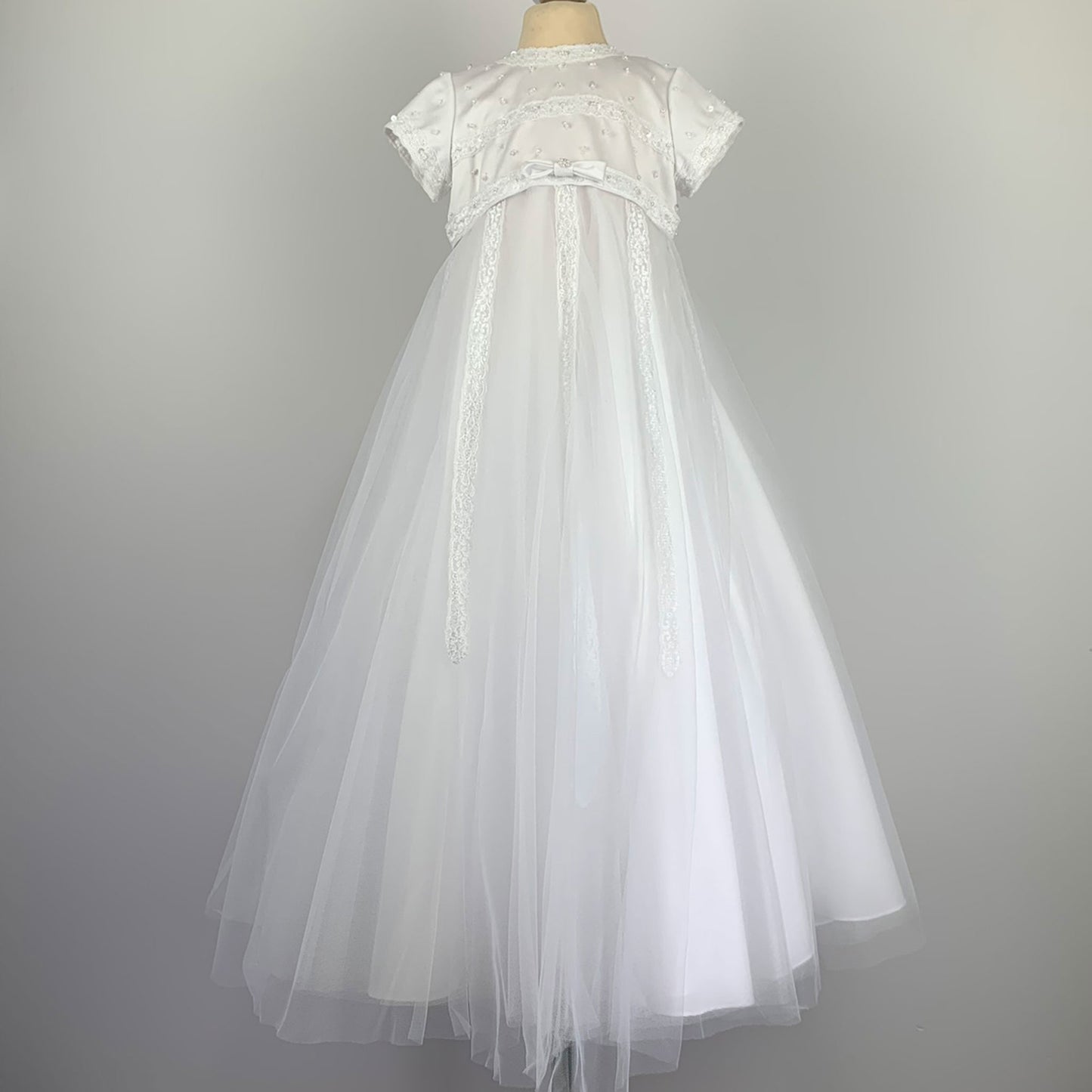 Sarah Louise Christening Robe and Bonnet - White - 001149