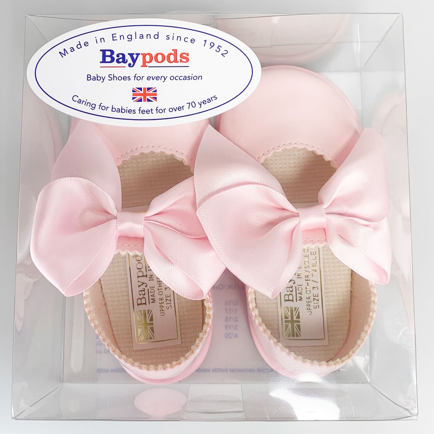 baby girls hard sole pink bow socks