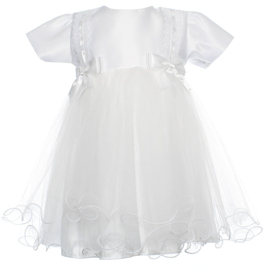 baby girls white chrstening baptism dress