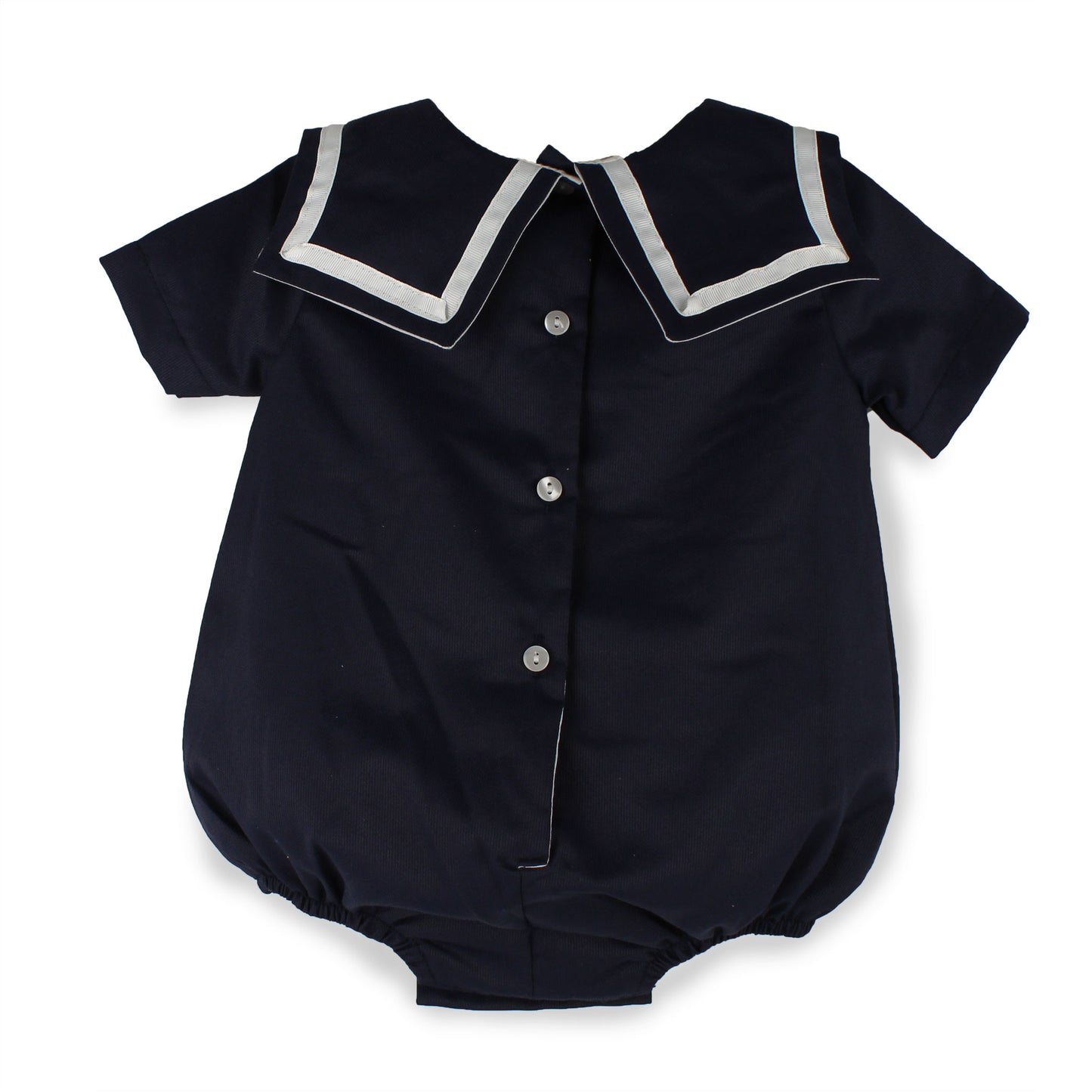 Baby Boys Navy Blue Sailor Romper – Made in Portugal