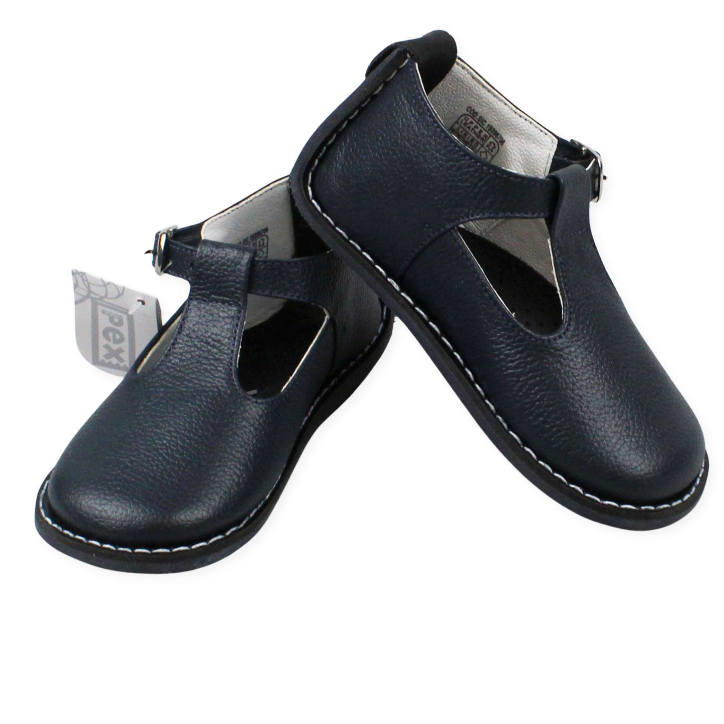 Baby Boys Navy Leather T Bar Shoe