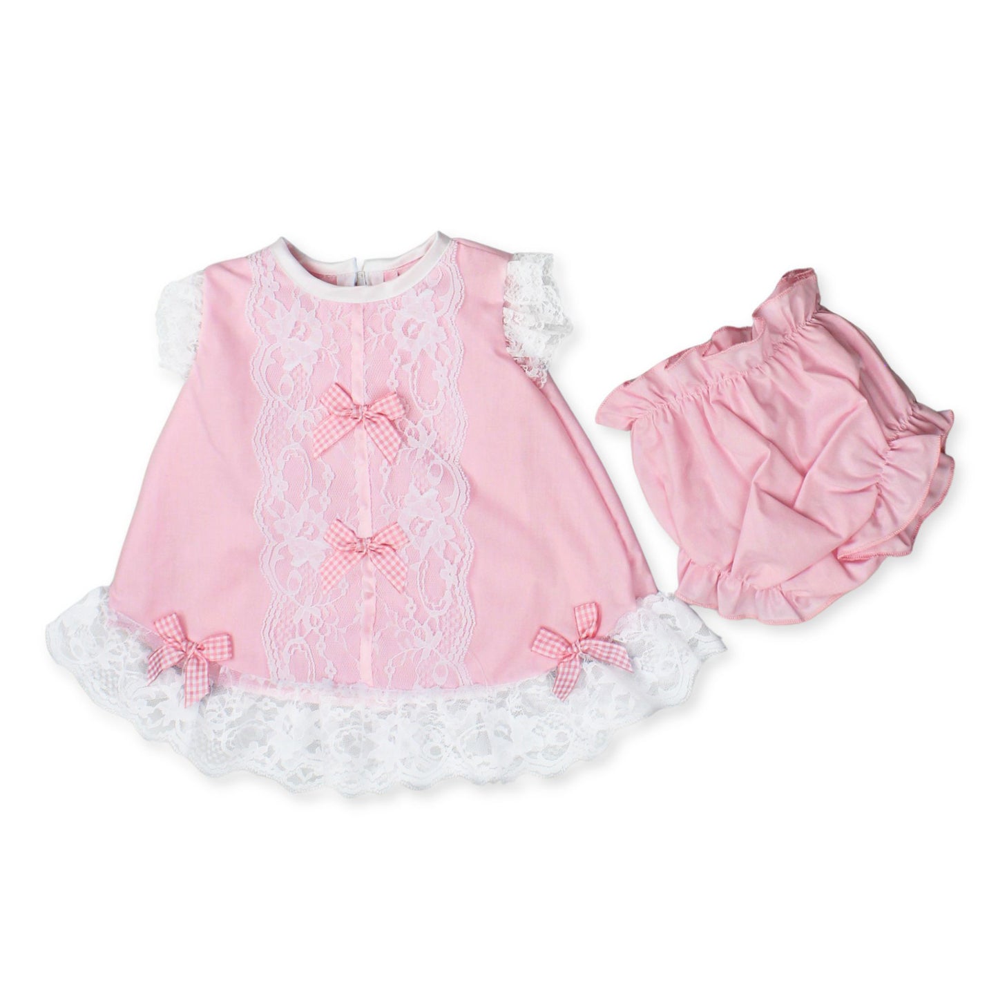 baby girl pink dress with matching knickers