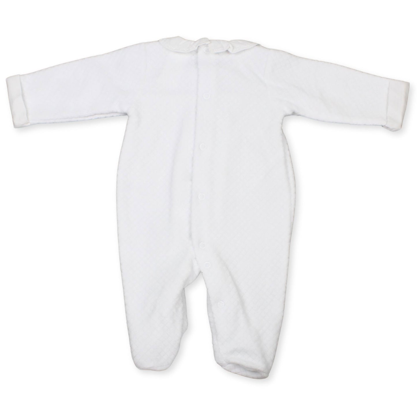 white quilted sleepsuit all in one