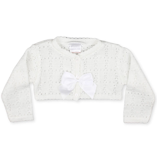 baby girls knitted white bolero cardigan
