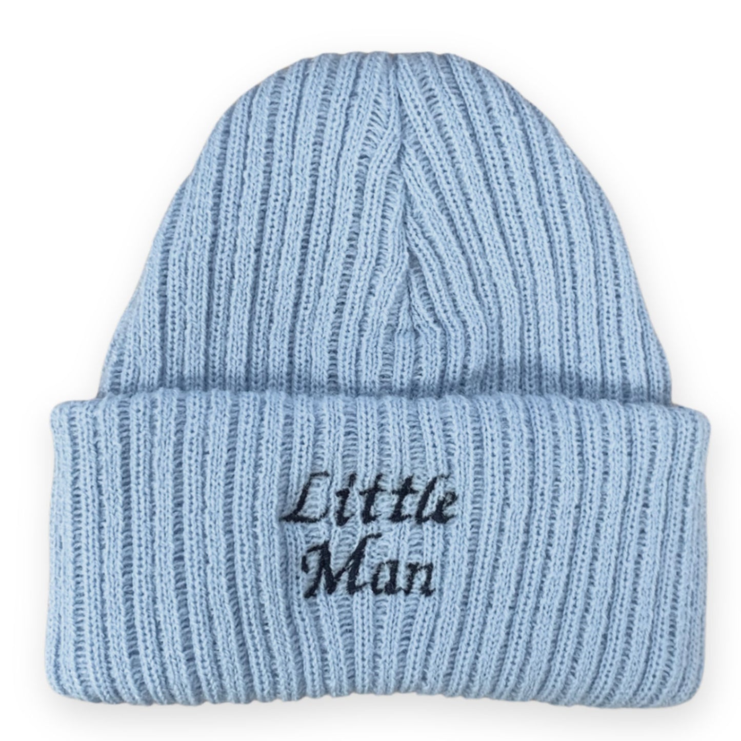 Newborn Beanie Hat with Little Man Embroidery
