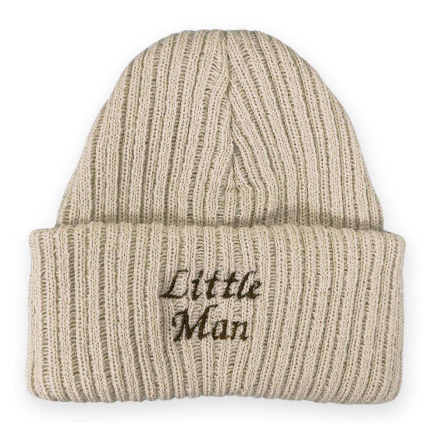 Newborn Beanie Hat with Little Man Embroidery