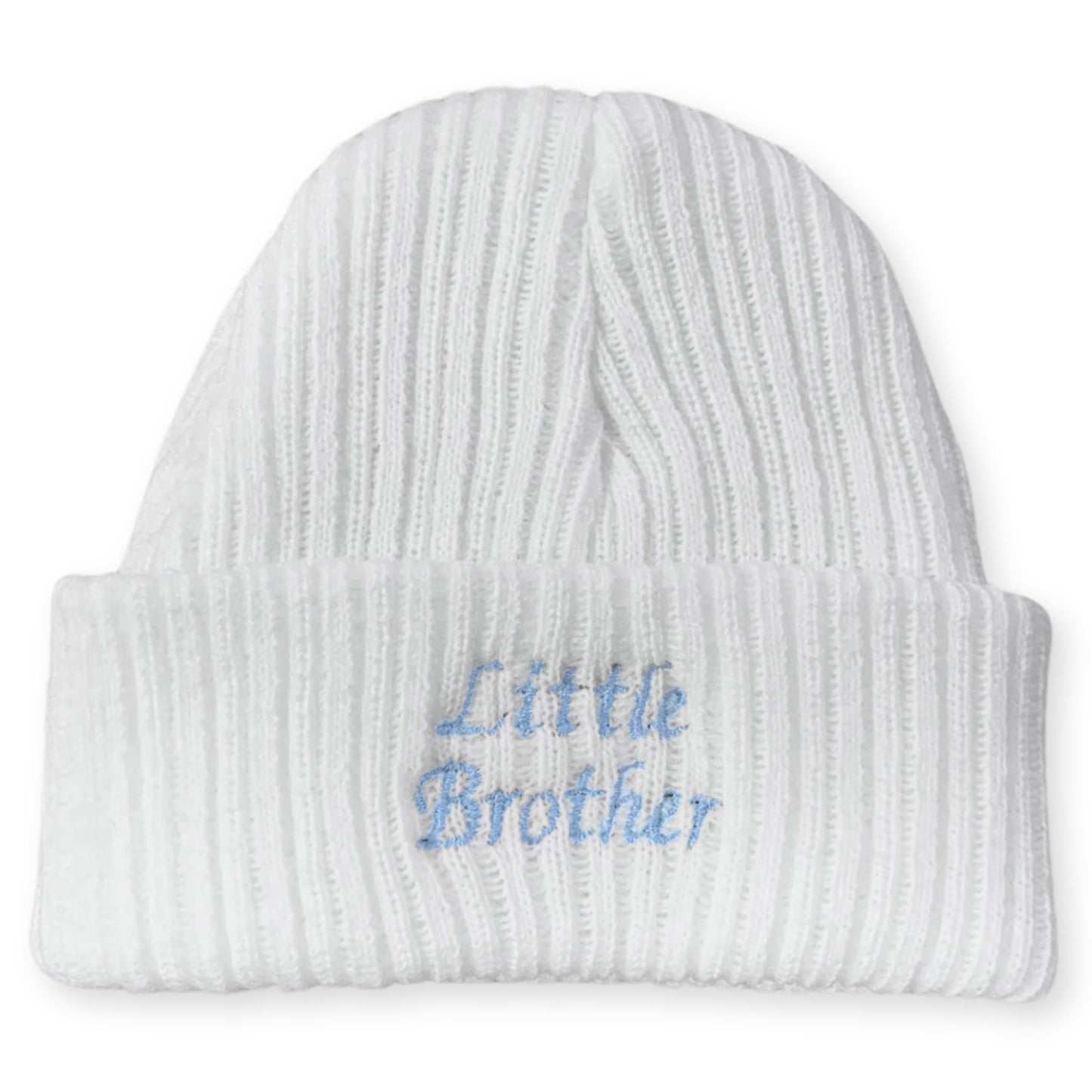 Newborn Beanie Hat with Little Brother Embroidery