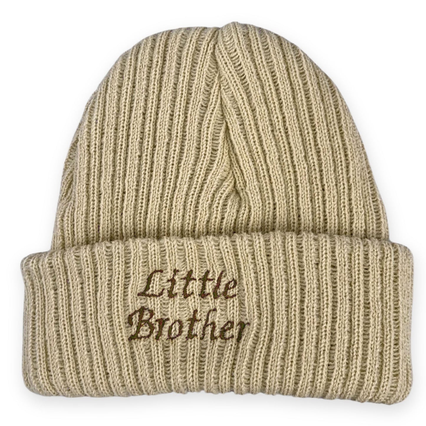 Newborn Beanie Hat with Little Brother Embroidery