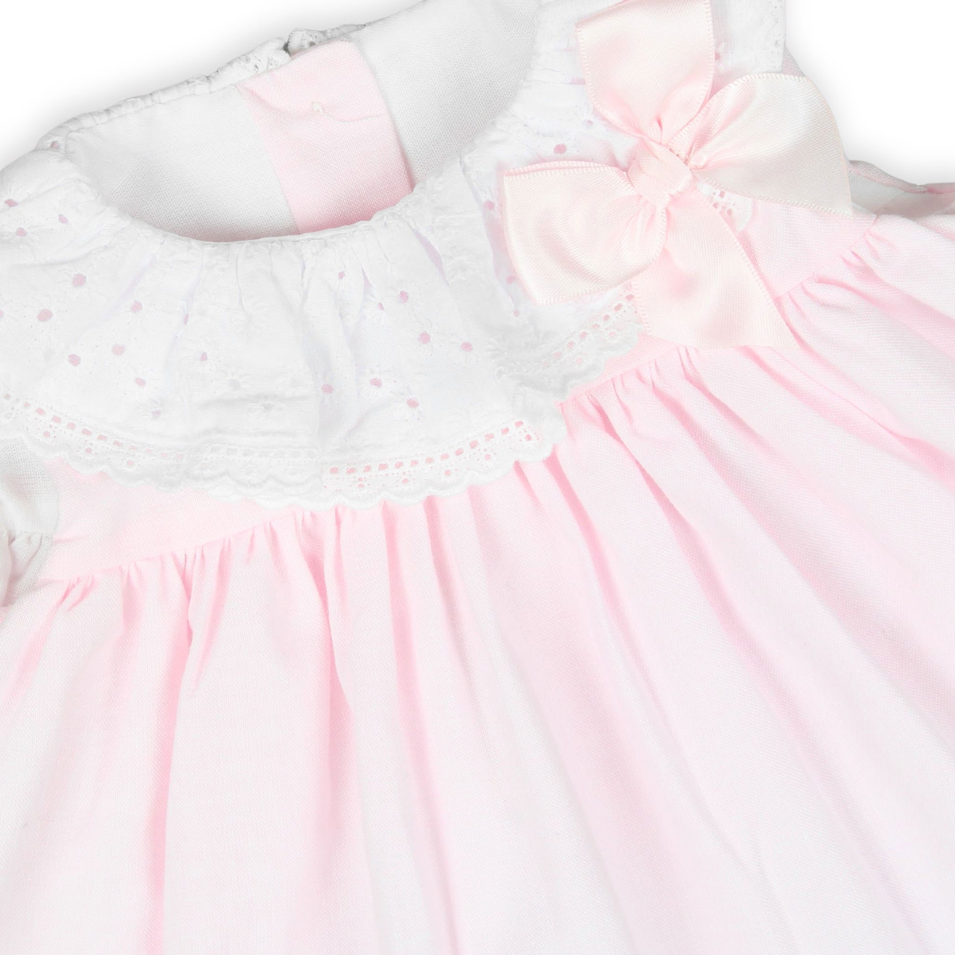 baby girls pink summer dress and matching bloomers