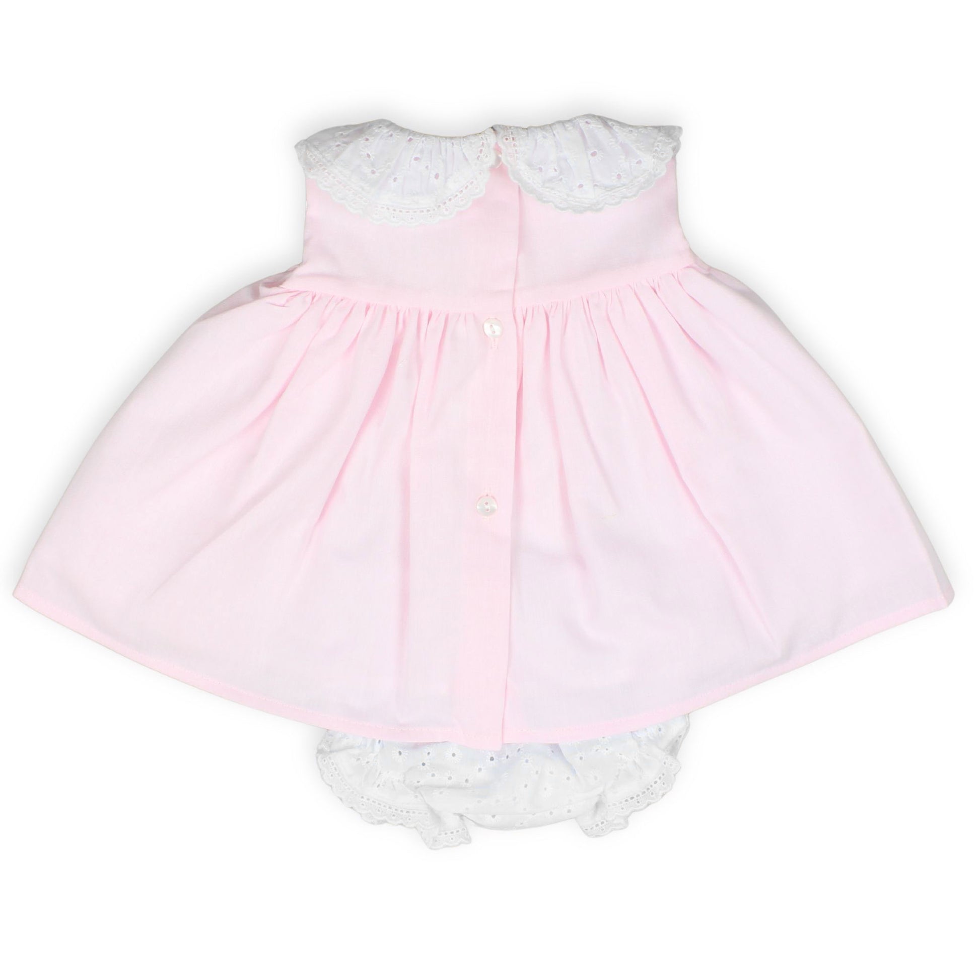 baby girls pink summer dress and matching bloomers