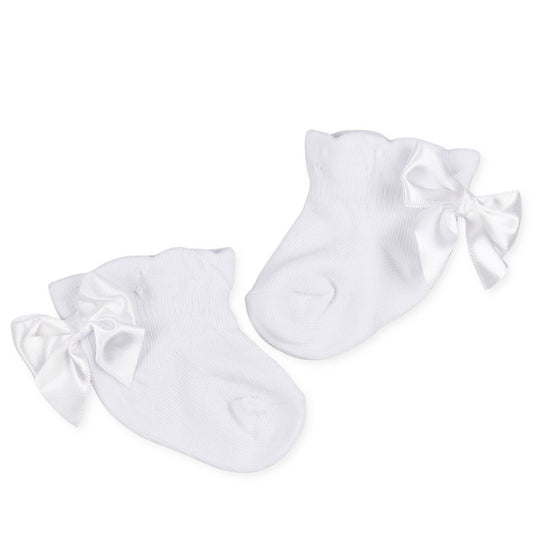 baby girl white ankle socks with bow pex