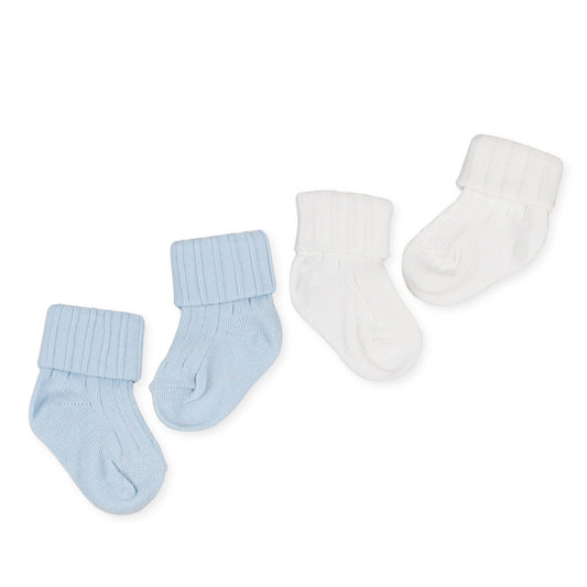 two pack blue and white baby socks