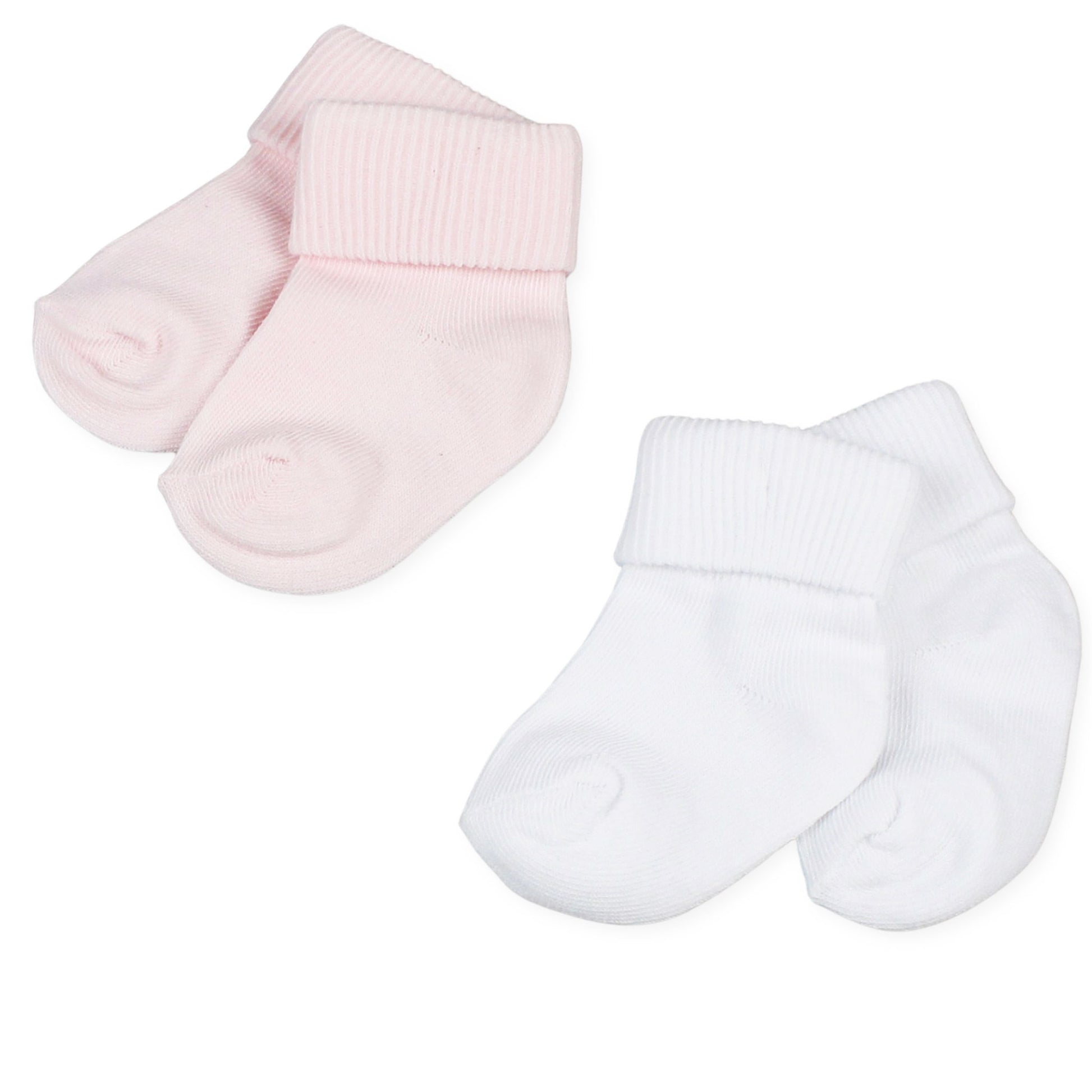 baby girls white and pink ankle socks