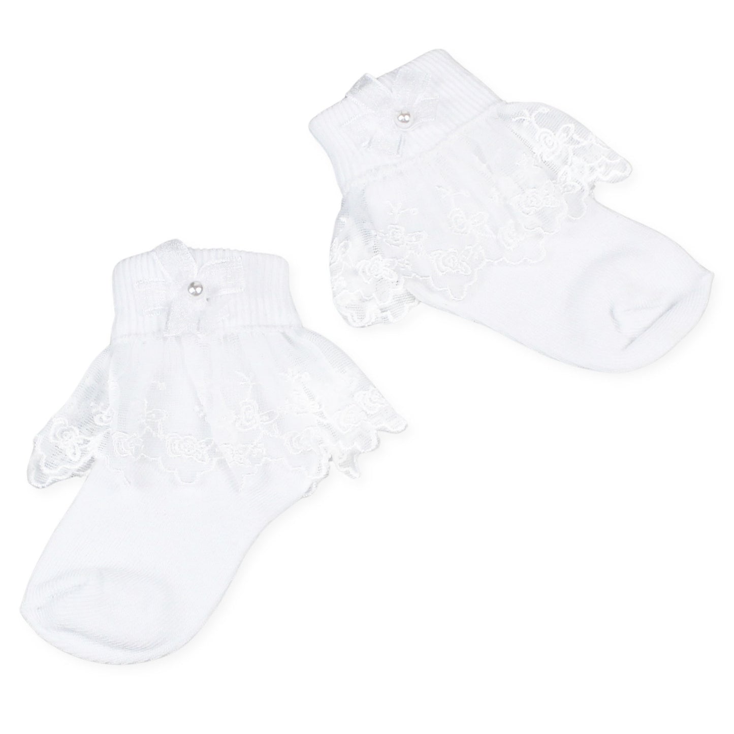Baby Girl Lace Ankle Socks - White - Pex Snowdrop